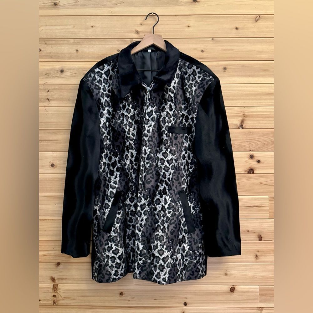 Vintage 90’s Pronti Size XLarge Unisex Faux Pony Hair Leopard Print Jacket